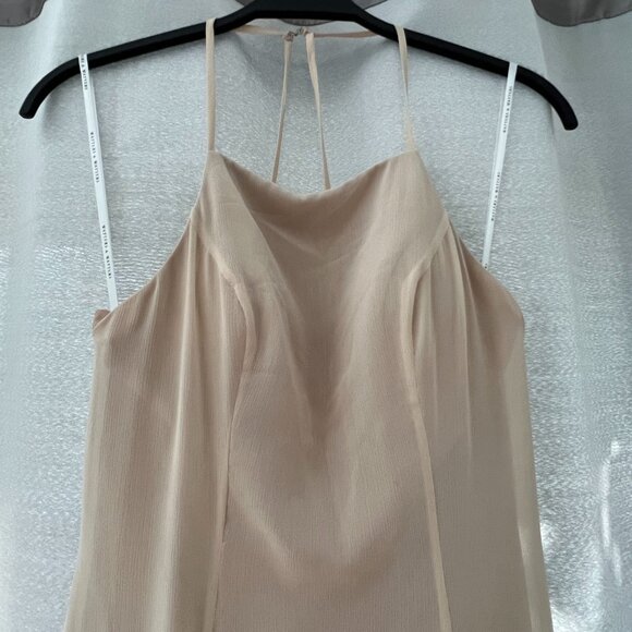 Watters & Watters Beige Spaghetti Strap Full-Length Formal Gown Dress Style 2509 - Picture 2 of 13